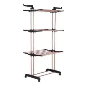 image of Tower Foldable 3-Tier Airer - Rose Gold