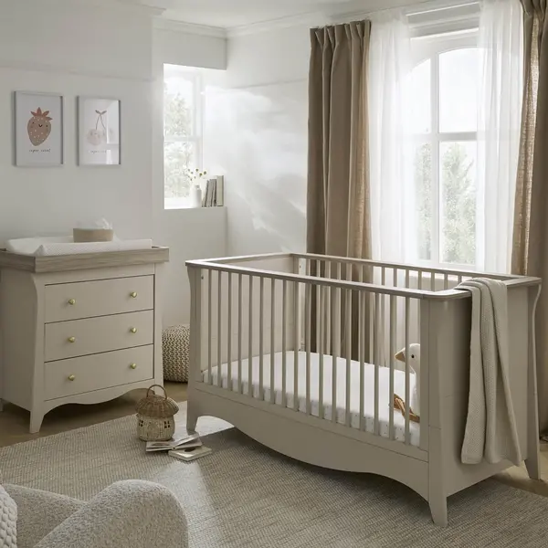 Image of CuddleCo Clara 2 Piece Nursery Furniture Set Pale Cashmere