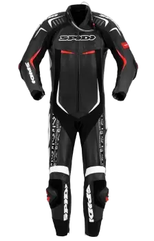 Image of Spidi Track Replica Evo Black White One Piece Racing Suit 50