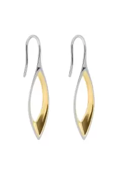 Image of Fluid Navette Drop Earrings with Yellow Gold Plating