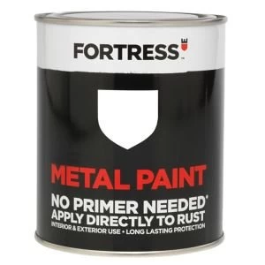 image of Fortress White Gloss Metal Paint 750ml