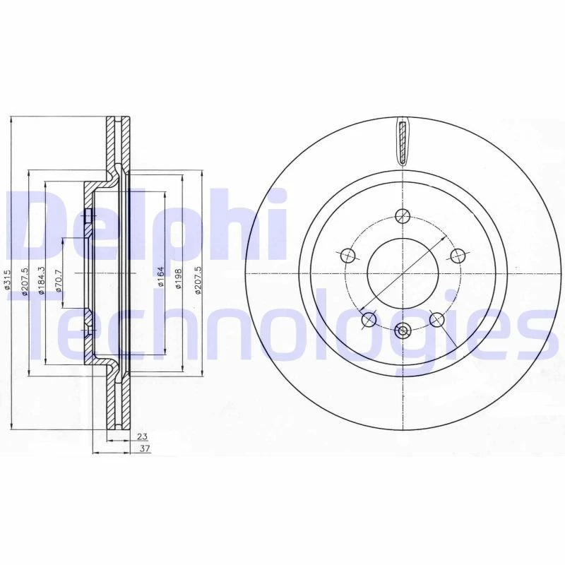 Image of DELPHI Brake disc DELPHI BG4388C