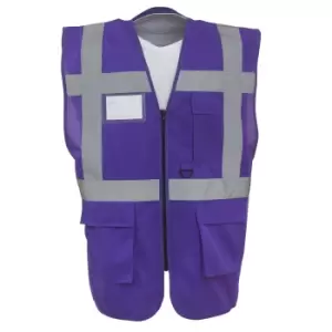 image of Yoko Hi-Vis Premium Executive/Manager Waistcoat / Jacket (Pack of 2) (L) (Purple)