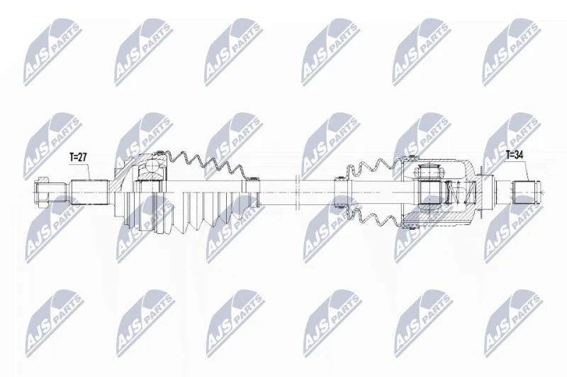 Image of NTY NPW-RE-081 Drive shaft Automatic Transmission, Front Axle Left Drive Shaft (13)