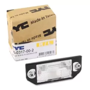 Image of TYC Number Plate Light VW 15-0317-00-2 3B0943021,3B0943121 Licence Plate Light