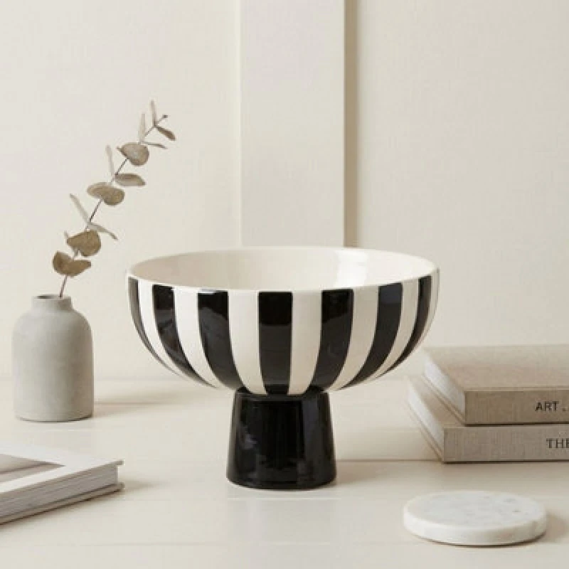 Image of Garden Greatness Abstract Striped Bowl Decoration
