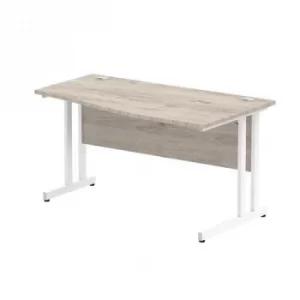 image of Impulse 800/600 Rectangle Silver Cable Managed Leg Desk Grey Oak