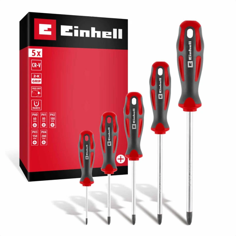Image of Einhell 5 Piece Phillips Screwdriver Set 49370536
