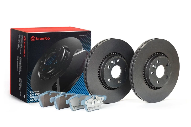 Image of BREMBO KT 08 047 Brake disc and pads set BEYOND LINE - EV with accessories, Brake Disc Type: internally vented, excl. wear warning contact, with anti-