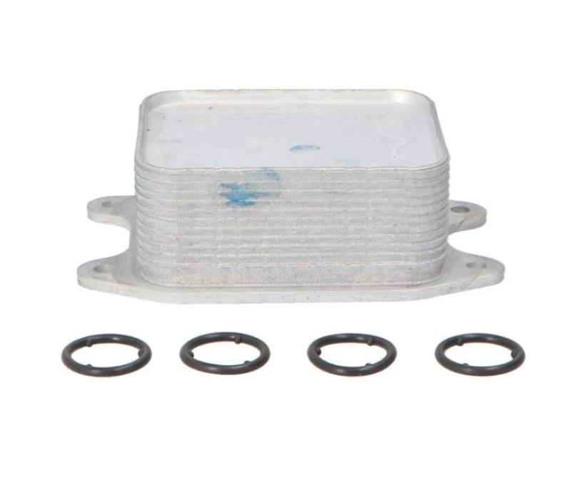 Image of NISSENS 90810 Oil Cooler ** FIRST FIT ** with gaskets/seals, without filter Aluminium Oil Cooler,engine oil (469)