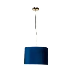 Image of Inga Cylindrical Pendant Ceiling Light, Blue, 1x E27