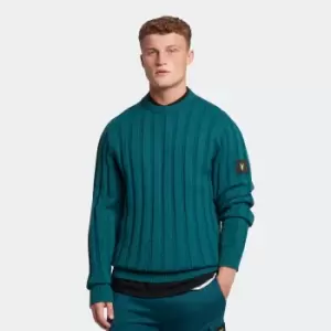 Image of Mens Casuals Relief Stitch Jumper - Malachite Green - S