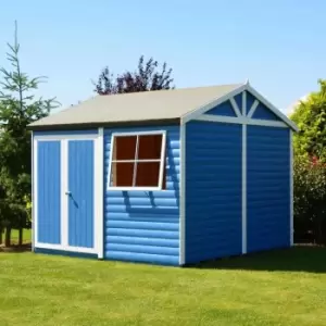 Image of Shiplap Mammoth Loglap 12' x 12' Shed Double Door with One Opening Window