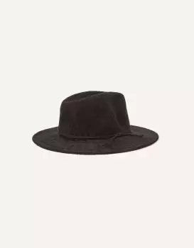 Image of Accessorize Womens Black Must-Have Chenille Packable Fedora, Size: 57cm