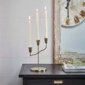 Image of Ivyline Cast Cast Taper Candle Holder Antique Brass