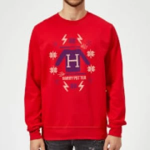 Image of Harry Potter Christmas Sweater Sweatshirt - Red - M