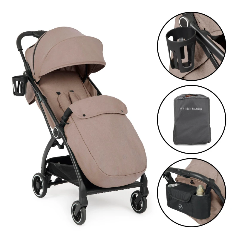 Image of Ickle Bubba Aries Autofold Stroller - Prime - Cream Cream One Size
