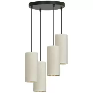 Image of Emibig Bente Black Cluster Pendant Ceiling Light with White Fabric Shades, 4x E14