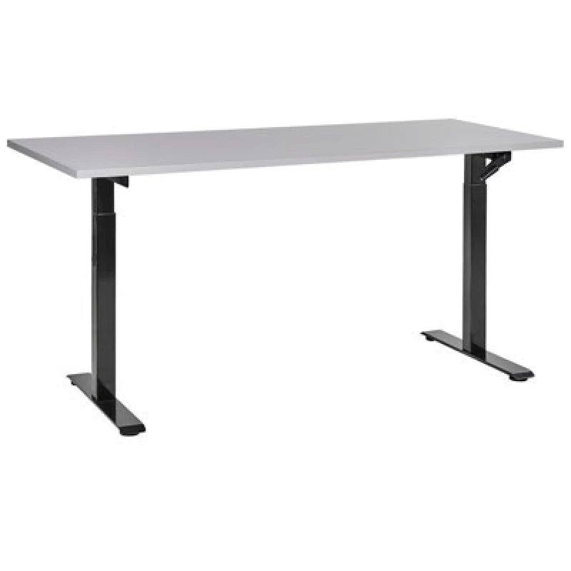 Image of Beliani Manual Adjustable Standing Desk Destines Grey/ Black 160 Cm 72 Cm