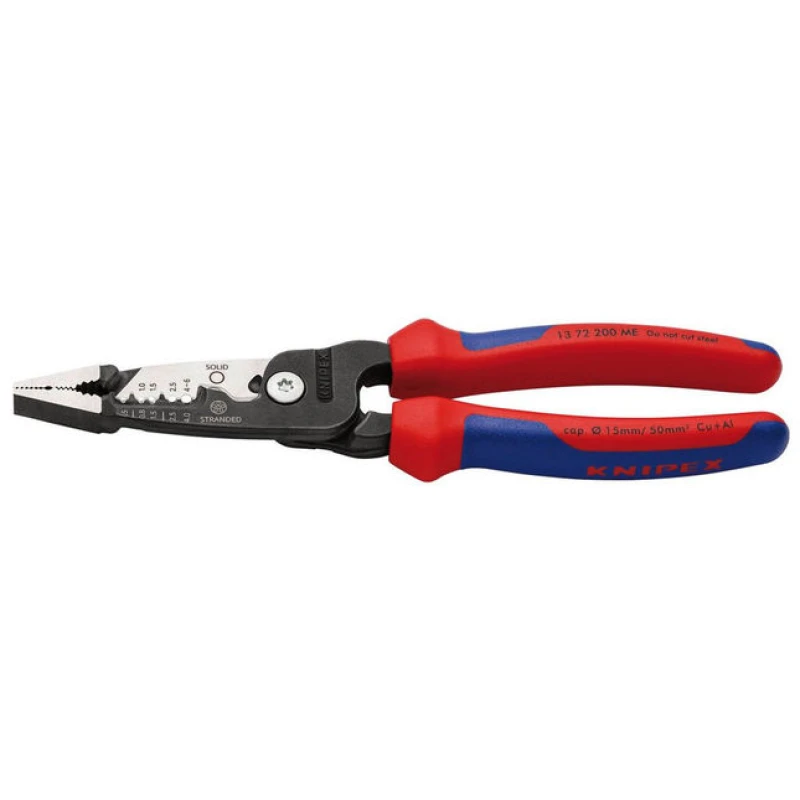 Image of Knipex 13 72 200 ME Wire Stripper metric version with multi-component grips Black atramentized 200mm