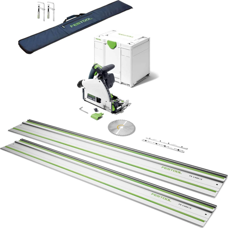 Image of Festool TS60 KEBQ Plus Plunge Cut Circular Saw and Guide Rail Accessory Kit 240v FESKIT8