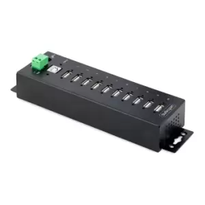 Image of StarTech.com 10-Port Industrial USB 2.0 Hub, Rugged USB Hub w/ESD...
