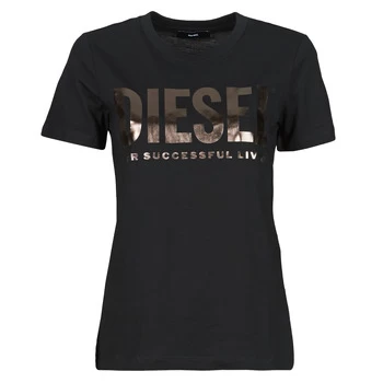 image of Diesel 00SYW8-0CATJ-9XXB womens T shirt in Black - Sizes S,M,XS