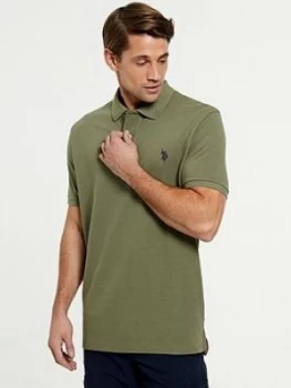 Image of U.S. Polo Assn. Core Pique Regular Fit Polo Shirt - Green Size M Men