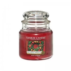 Image of Yankee Candle Red Apple Wreath Medium Candle 411g