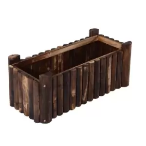 Image of Outsunny Raised Flower Bed Wooden Rectangular Planter Container Box 4 Feet