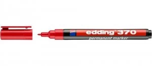 Image of Edding 370 Permanent Marker Bullet 1.0mm Line Red PK10