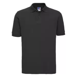 Image of Russell Mens 100% Cotton Short Sleeve Polo Shirt (2XL) (Black)
