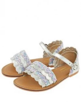 Image of Accessorize Girls Mermaid Beaded Sandals - Multi, Size 9 Younger