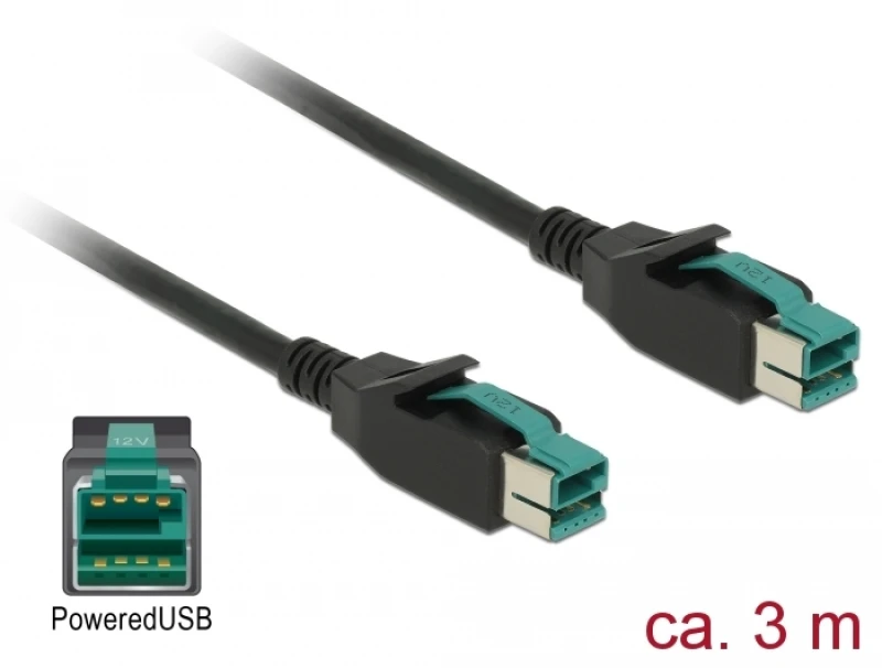 Image of DeLOCK 85494 power cable Black 3m PoweredUSB