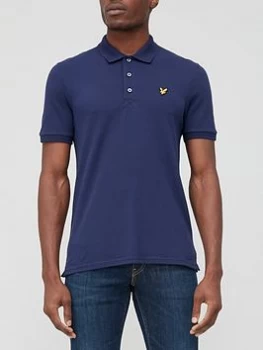 Image of Lyle & Scott Plain Polo Shirt - Navy, Size L, Men
