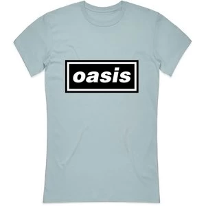 Image of Oasis - Decca Logo Ladies Large T-Shirt - Blue