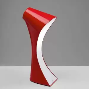 Image of 09diyas - Ora Table Lamp 1 E27 Bulb, shiny red / white arylic / polished chrome