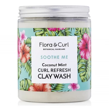 image of Flora & Curl Coconut Mint Curl Refresh Clay Wash 260g