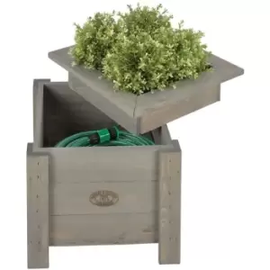 image of 2-in-1 Planter with Hose Storage NG47 - Grey - Esschert Design