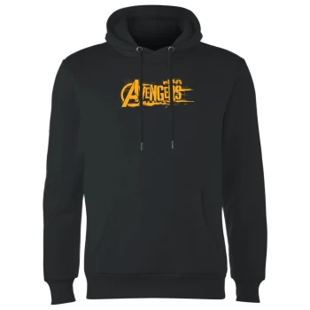 image of Marvel Avengers Infinity War Orange Logo Hoodie - Black - S