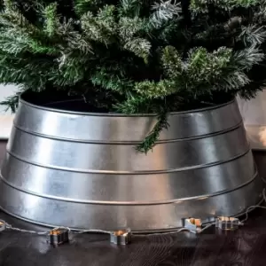 image of Metal Christmas Tree Skirt Galvanised H26cm W67cm