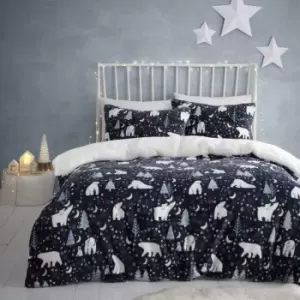 Fusion Starry Night Fleece Blue Duvet Set - King, Striped