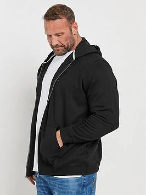 Image of BadRhino BadRhino Men Zip Through Diamond Quilted Hoodie in Black Size: large Black L Male 5063111744046