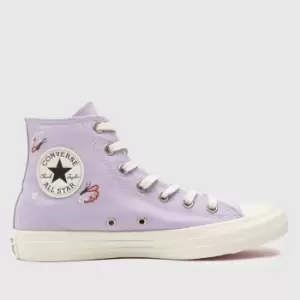 image of Converse All Star Hi Butterfly Wings Trainers In Lilac