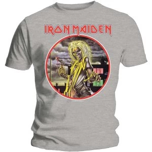 Image of Iron Maiden - Killers Circle Unisex Large T-Shirt - Grey