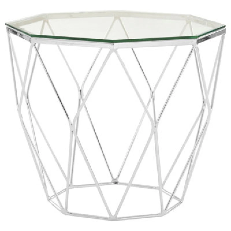 Image of Orsina Allure Tempered Glass And Chrome End Table