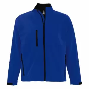 Image of SOLS Mens Relax Soft Shell Jacket (Breathable, Windproof And Water Resistant) (4XL) (Royal Blue)