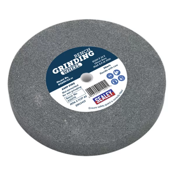 Image of Genuine SEALEY BG200/15 Grinding Stone Ø200 x 25mm 16mm Bore A60P Fine