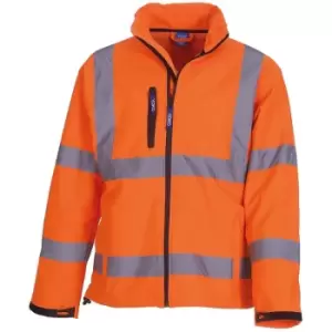 Image of Yoko Mens Hi-Vis Sofshell Jacket (XL) (Hi Vis Orange) - Hi Vis Orange