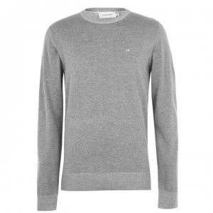 Image of Calvin Klein Cotton Crew Neck Jumper - Mid Grey Htr
